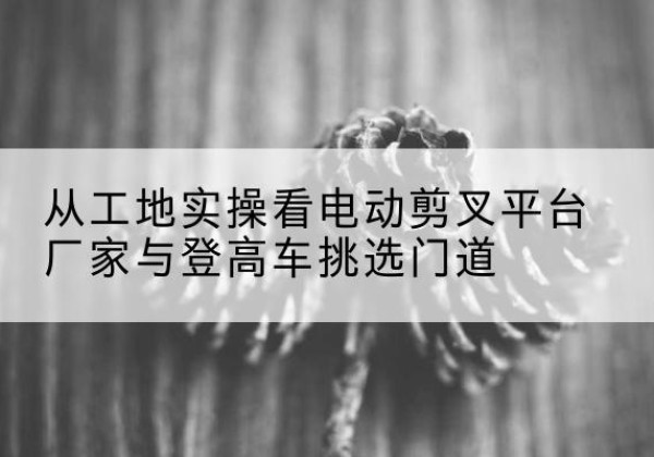 大观电动剪叉升降平台厂家-从工地实操看电动剪叉平台厂家与登高车挑选门道