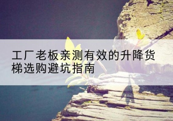大观升降货梯怎么选-工厂老板亲测有效的升降货梯选购避坑指南